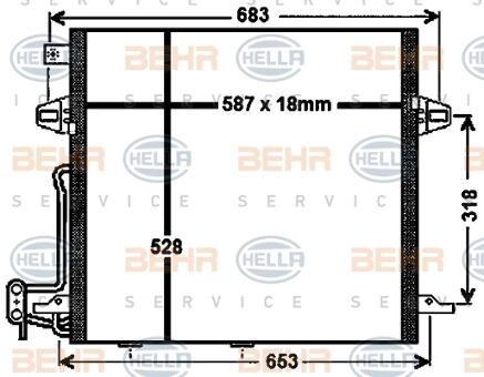 Mercedes A/C Condenser 2515000054 - Behr Premium 351330611